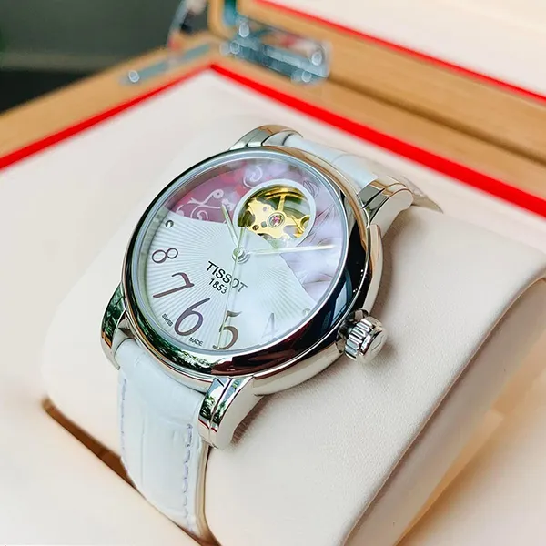 Đồng Hồ Nữ Tissot T-Classic Lady Heart T050.207.16.037.00 Màu Trắng Tím