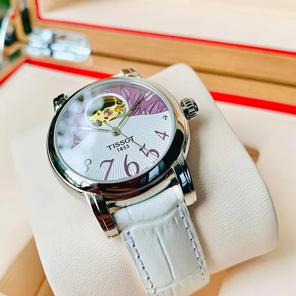 Đồng Hồ Nữ Tissot T-Classic Lady Heart T050.207.16.037.00 Màu Trắng Tím