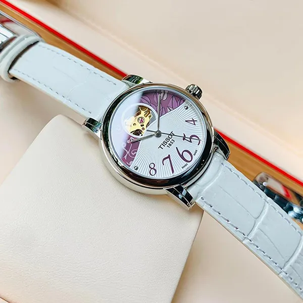 Đồng Hồ Nữ Tissot T-Classic Lady Heart T050.207.16.037.00 Màu Trắng Tím