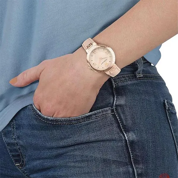Đồng Hồ Nữ Versace Greca Strap Watch 36mm Màu Hồng Nhạt