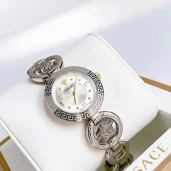 Đồng Hồ Nữ Versace Quartz Greca Jewel Watch Màu Bạc