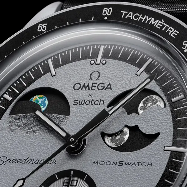Đồng Hồ Omega x Swatch Mission To Earthphase SO33M700 Màu Đen/Xám