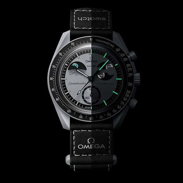 Đồng Hồ Omega x Swatch Mission To Earthphase SO33M700 Màu Đen/Xám
