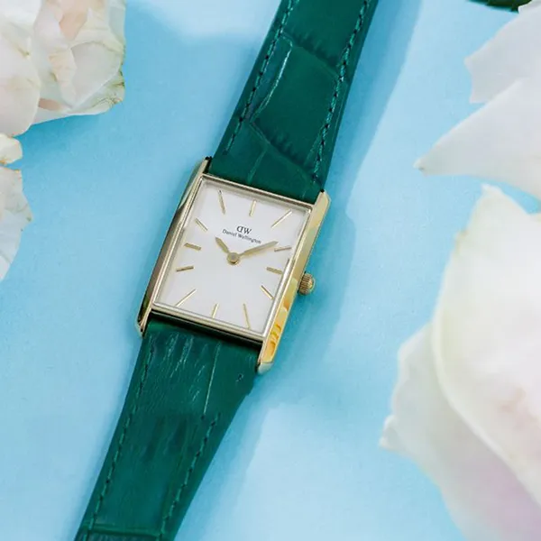 Đồng Hồ Unisex Daniel Wellington 32x22mm DW00100695 Bound Green Croc Leather Màu Xanh Lá
