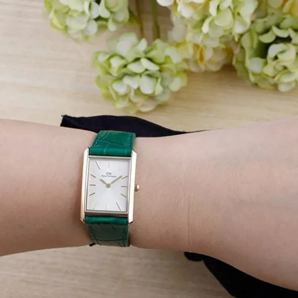 Đồng Hồ Unisex Daniel Wellington 32x22mm DW00100695 Bound Green Croc Leather Màu Xanh Lá