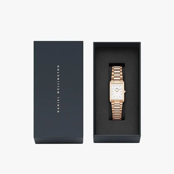 Đồng Hồ Unisex Daniel Wellington Petite Durham Rose Gold Bound 3-Link Màu Vàng Hồng