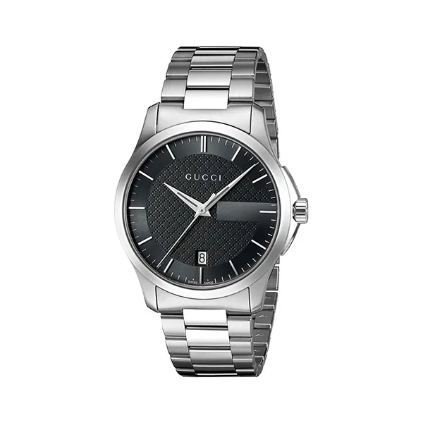 Đồng Hồ Unisex Gucci G-Timeless Black Dial Steel Watch YA126457 Màu Đen Bạc