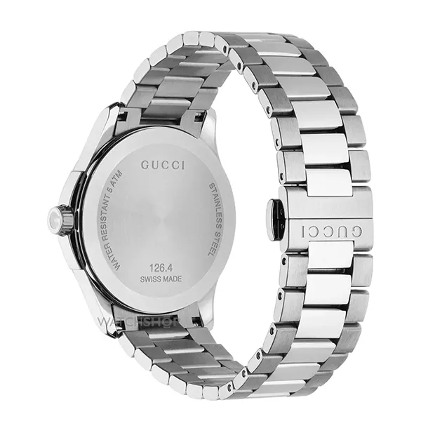 Đồng Hồ Unisex Gucci G-Timeless Black Dial Steel Watch YA126457 Màu Đen Bạc