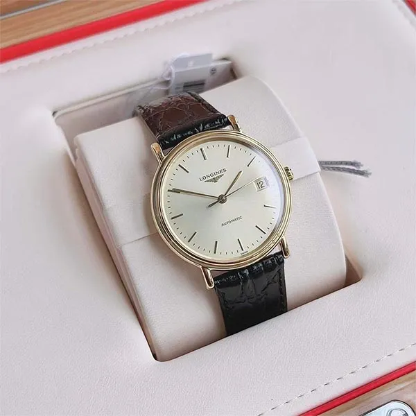 Đồng Hồ Unisex Longines Presence Gold L4.821.2.32.2 (L48212322) Màu Vàng Đen