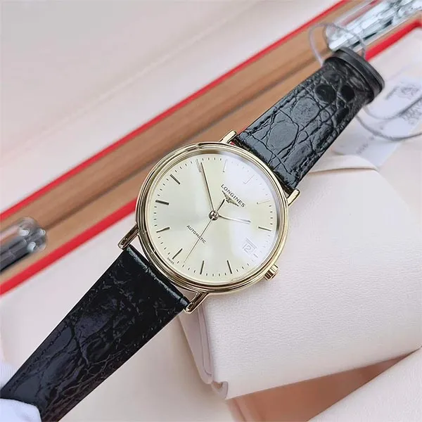 Đồng Hồ Unisex Longines Presence Gold L4.821.2.32.2 (L48212322) Màu Vàng Đen