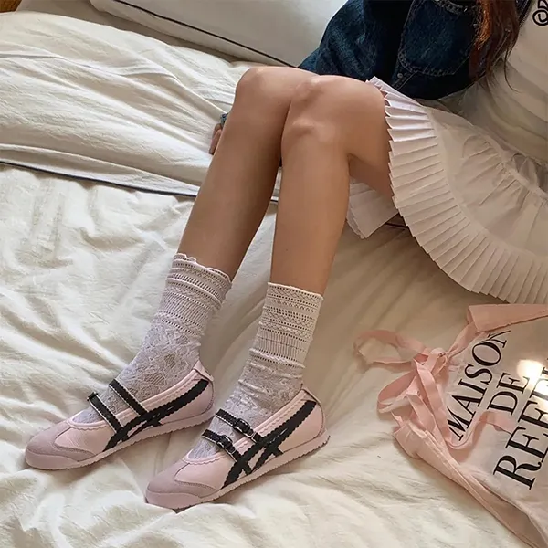 Giày Bệt Nữ Onitsuka Tiger Mexico TGRS 1182A678-700 Màu Hồng Size 37