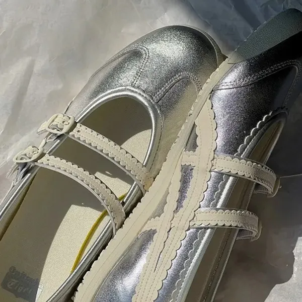 Giày Bệt Nữ Onitsuka Tiger The Mexico 66 TGRS Silver Cream 1182A660.020 Màu Bạc - Kem Size 35.5