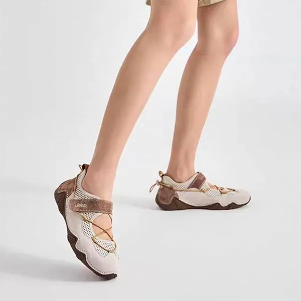 Giày Búp Bê Nữ Jeep Mary Jane Sandals Outdoor Light Grey Brown PX241WAS932 Màu Nâu Xám Size 35