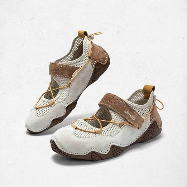 Giày Búp Bê Nữ Jeep Mary Jane Sandals Outdoor Light Grey Brown PX241WAS932 Màu Nâu Xám Size 35