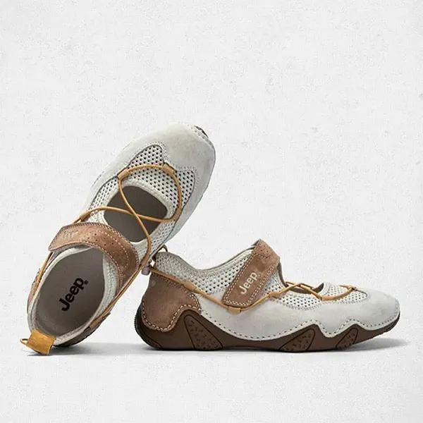 Giày Búp Bê Nữ Jeep Mary Jane Sandals Outdoor Light Grey Brown PX241WAS932 Màu Nâu Xám Size 35