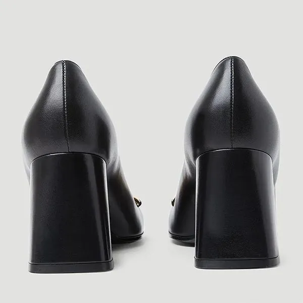 Giày Cao Gót Gucci Mid-Heel Pump With Horsebit In Black 643886-C9D00-1000 Màu Đen Size 37