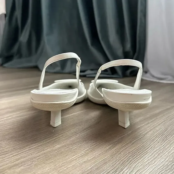 Giày Cao Gót Prada White Leather Sandals Màu Trắng Size 35.5