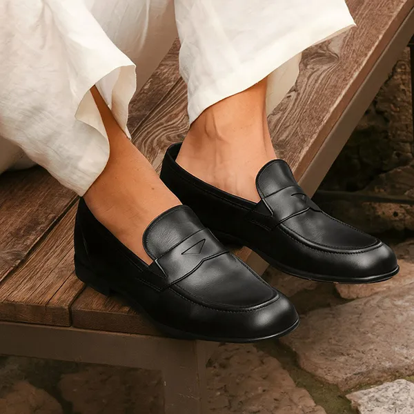 Giày Lười Nam Duca Di Morrone LEONE_PELLE_NERO Màu Đen Size 40