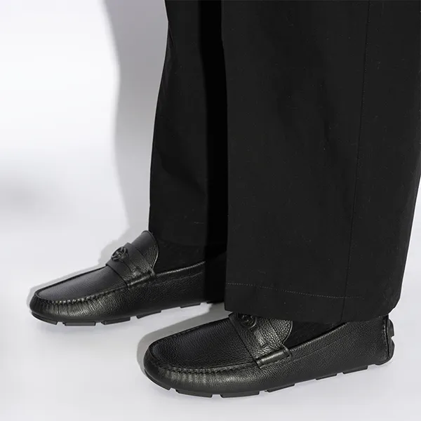 Giày Lười Nam Gucci Black Leather Loafers Màu Đen Size 40.5
