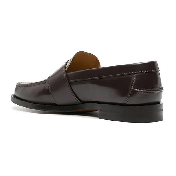 Giày Lười Nam Gucci GG Supreme Leather Loafers Màu Nâu Be Size 40