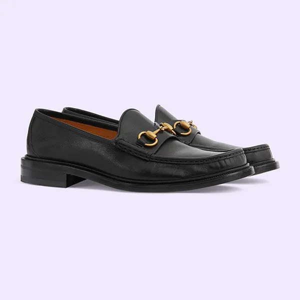 Giày Lười Nam Gucci Loafer With Horsebit Black 723562-U7J00-1000 Màu Đen Size 39.5
