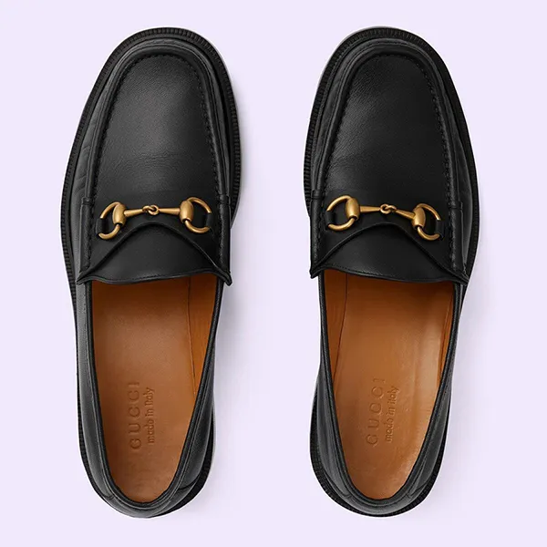 Giày Lười Nam Gucci Loafer With Horsebit Black 723562-U7J00-1000 Màu Đen Size 39.5