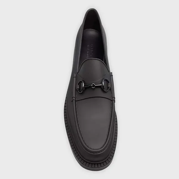 Giày Lười Nam Gucci Rubber Bit Loafers Black Màu Đen Size 40
