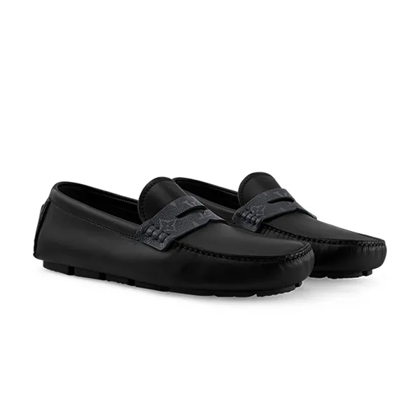Giày Lười Nam Louis Vuitton LV Monza Moccasin 1AIYL0 Màu Đen Size 40