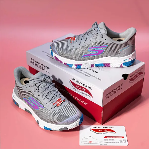 Giày Pickleball/Tennis Skechers Viper Court Pro 2.0 Grey 172109-GRY Màu Xám Size 35