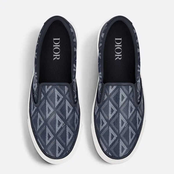 Giày Slip On Nam Dior B101 CD Diamond 3SN296ZPP H515 Màu Xanh Navy