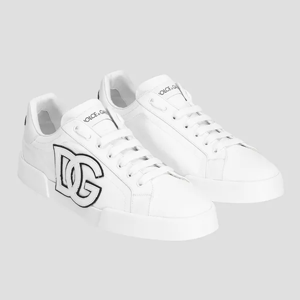 Giày Sneaker Nam Dolce & Gabbana D&G White Portofino Sports Shoes CS2343 AE629 8T907 Màu Trắng Size 40