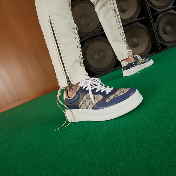 Giày Sneaker Nam Gucci GG Sneaker Blue Beige‎669582-UPGB0-4273 Màu Xanh Trắng Size 41