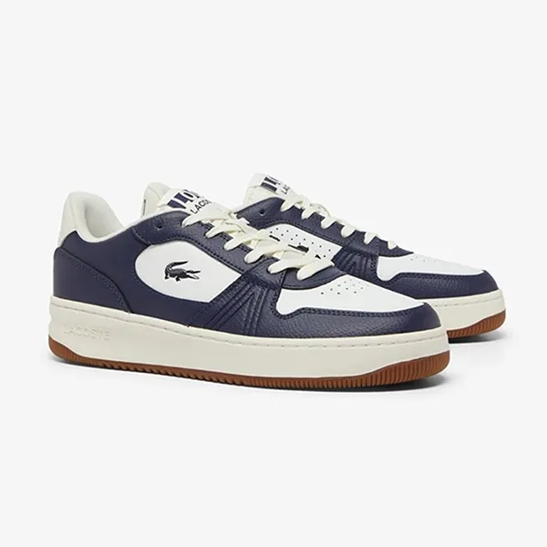 Giày Sneaker Nam Lacoste Men's Shoes L001 Leather Material 48SMA0106-GU1 Màu Xanh Trắng Size 43