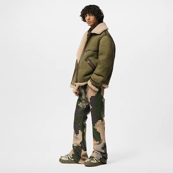 Giày Sneaker Nam Louis Vuitton LV Maxi Trainers Khaki Green 1ACNCT Màu Xanh Họa Tiết