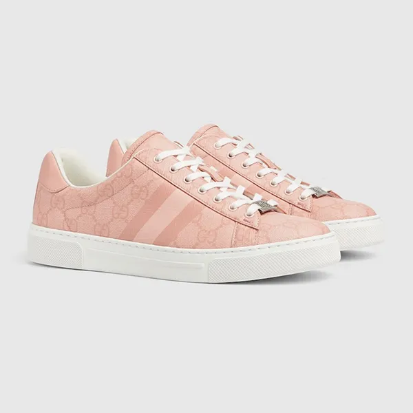 Giày Sneaker Nữ Gucci Ace With Web Pink 812026-FAD2A-8741 Màu Hồng Size 36