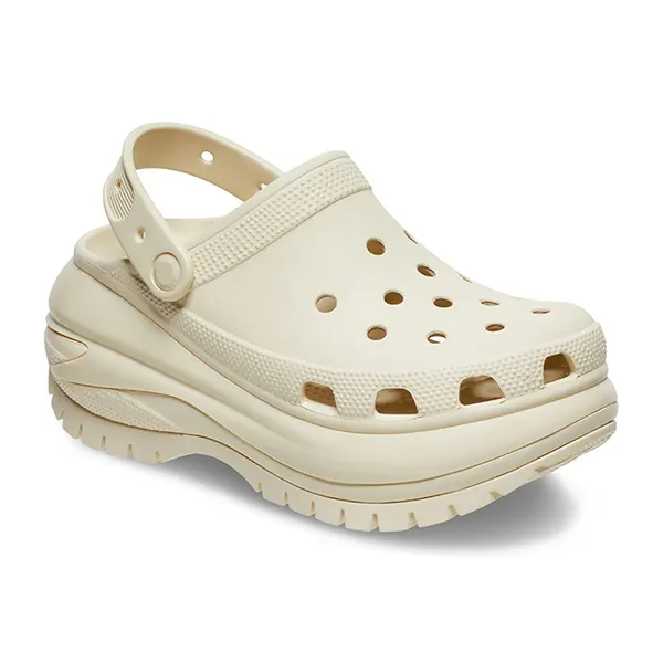 Giày Sục Crocs Sandal Unisex Clog Mega Crush Classic Bone Màu Trắng Kem Size 36-37