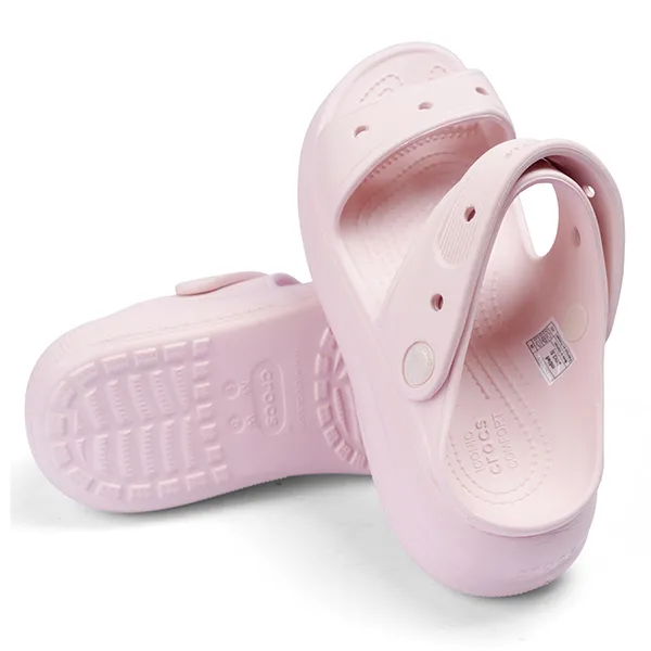 Giày Sục Nữ Crocs Women's Classic Crush Sandal Rose Quartz Màu Hồng Size 35