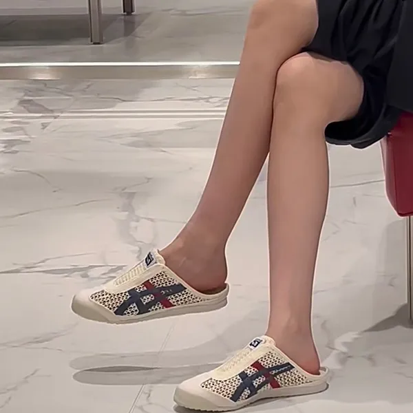 Giày Sục Onitsuka Tiger Mexico 66 Sabot Unisex Cream/ Mako Blue 1183C123-100 Màu Xanh Kem Size 42