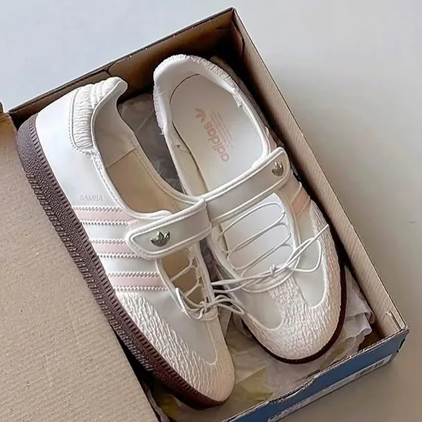 Giày Thể Thao Nữ Adidas Samba OG Shoes JR4482 Trắng Kem Size 37