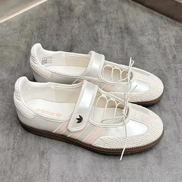 Giày Thể Thao Nữ Adidas Samba OG Shoes JR4482 Trắng Kem Size 37