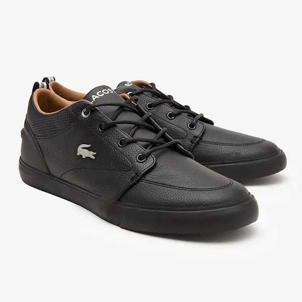 Giày Thể Thao Nam Lacoste Bayliss Leather Perforated Collar Sneakers 37CMA0073 02H Màu Đen Size 39.5