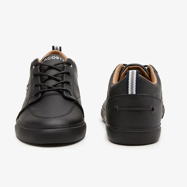 Giày Thể Thao Nam Lacoste Bayliss Leather Perforated Collar Sneakers 37CMA0073 02H Màu Đen Size 39.5