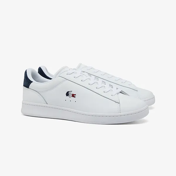 Giày Thể Thao Nam Lacoste Men's Carnaby Leather Sneakers 48SMA0111 407 Màu Trắng Size 40.5