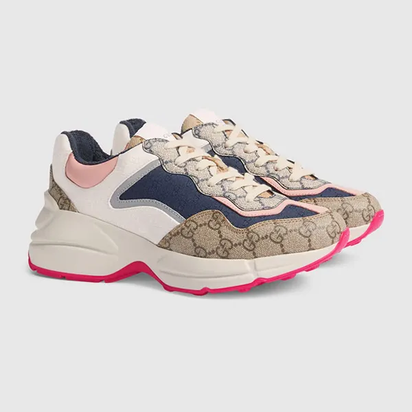 Giày Thể Thao Nữ Gucci GG Rhyton TrainerSneaker 620185-99WF0-4371 Phối Màu Size 37