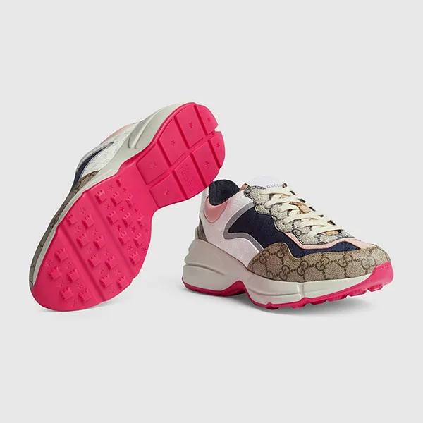 Giày Thể Thao Nữ Gucci GG Rhyton TrainerSneaker 620185-99WF0-4371 Phối Màu Size 37