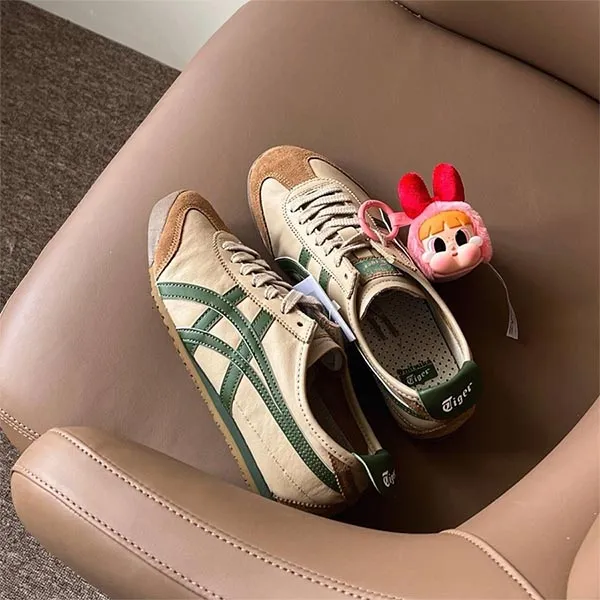 Giày Thể Thao Nữ Onitsuka Tiger Mexico 66 Beige Grass Green 1183C102-250 Màu Nâu Be Size 36
