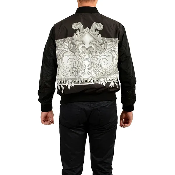 Áo Khoác Nam Versace Baroque Printed Reversible Bomber Jacket Black Màu Đen Size 46