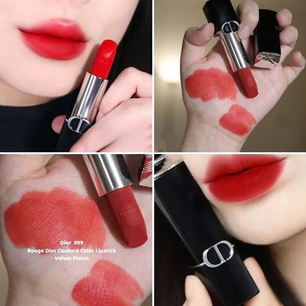 Son Dior Rouge Dior Couture Color Lipstick Velvet Finish 999 Màu Đỏ Tươi