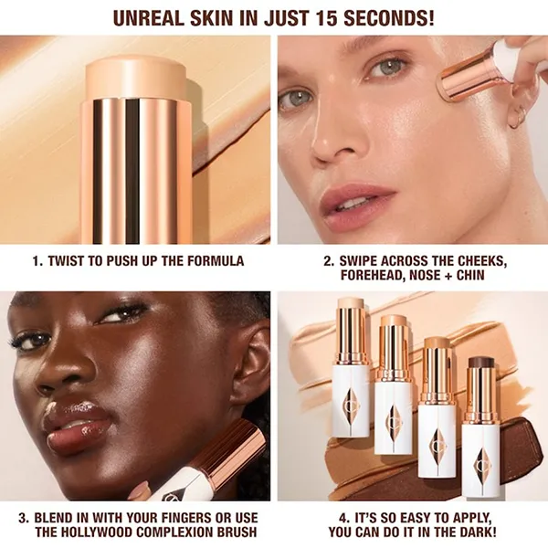 Kem Nền Dạng Thỏi Charlotte Tilbury Unreal Skin Sheer Glow Tint Tone 1 Fair, 9g