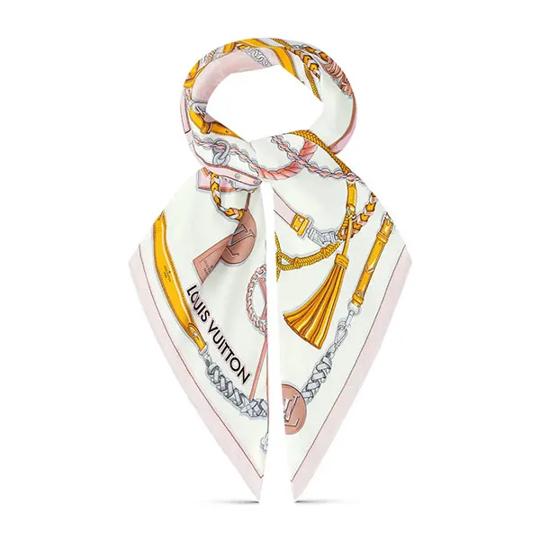 Khăn Lụa Nữ Louis Vuitton LV 90 Scarf M78444 Màu Hồng Nhạt